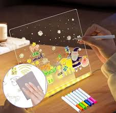 LED Acrylic Writing Board for kids with Multiple Colors